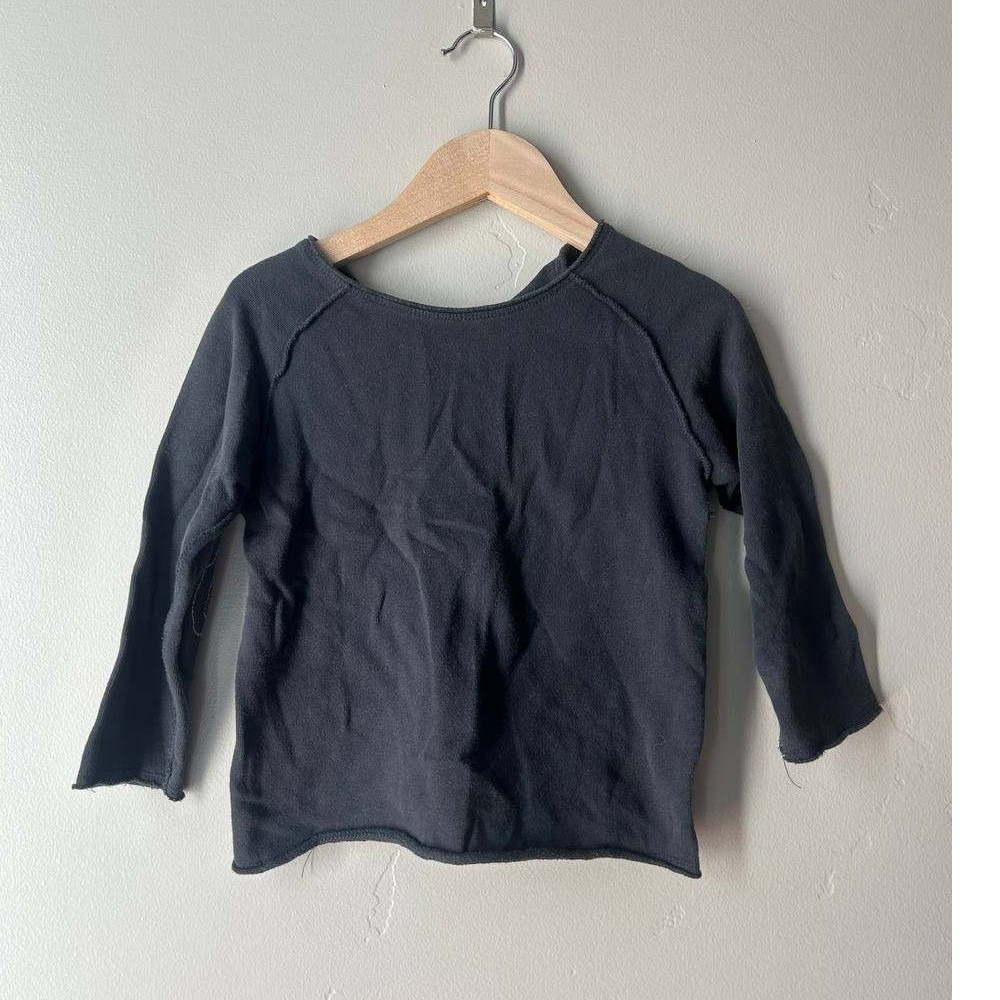 Play Up Baby Organic Cotton Raglan Top 24M Charcoal Elbow Patches Scandi Neutral